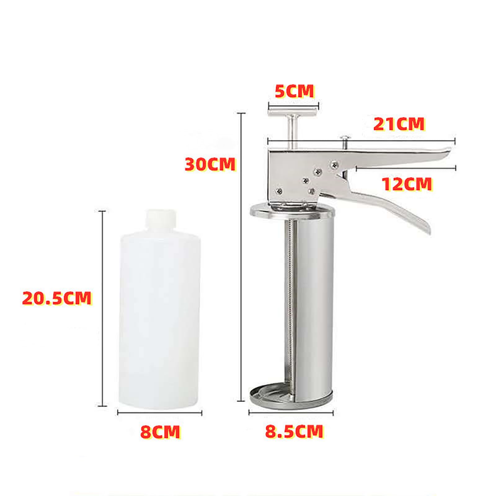 FfiMe Dispensador de Salsa, Pistola de Salsa para Hamburguesas de Acero Inoxidable, dispensador de Crema Agria, Botella con dispensador, para Cocina, Ensalada de Tomate, Salsa de Fresa