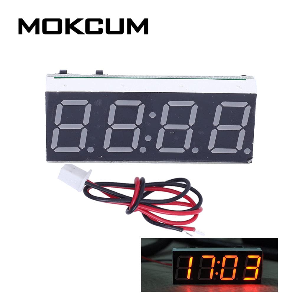 Amazon.co.jp: 赤いデジタル時計4ビットLED電子時計表示モジュール日付