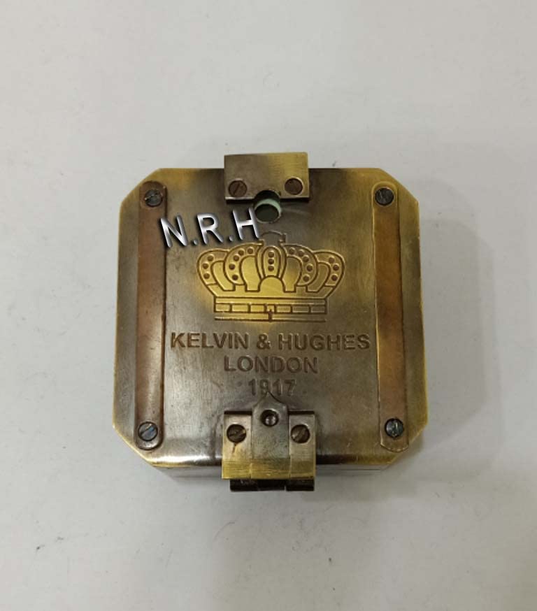Brújula antigua de latón sólido estilo vintage de 3 pulgadas miniatura 3