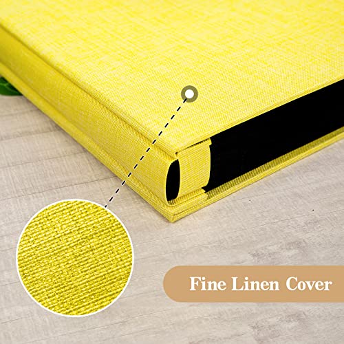Álbum de fotos para bodas y bebés en lino amarillo con capacidad de 600 imágenes 7