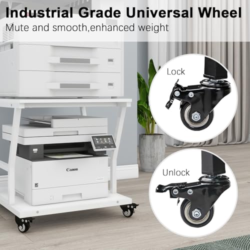 Image of Natwind 2 Tier Printer Stand, 24''x24'',for Large Heavy Printers, White