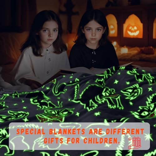 Geulay GLOW BLANKET-HALLOWEEN-M Halloween Blanket Soft Fleece Black Cat Throw Blanket Glow In The Dark Blanket Toys Decor thumb #2