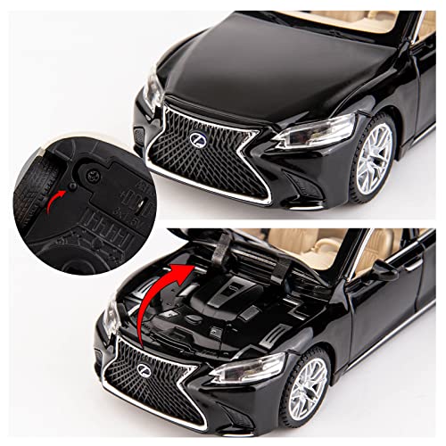 Modelo de auto Lexus LS500h a escala 1:32 negro miniatura 5