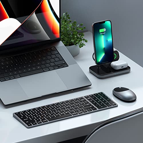 Satechi Suporte de Carregamento Magnético Sem Fio 3 em 1 - Para iPhone 14 Pro Max/14 Pro/14/14 Plus,