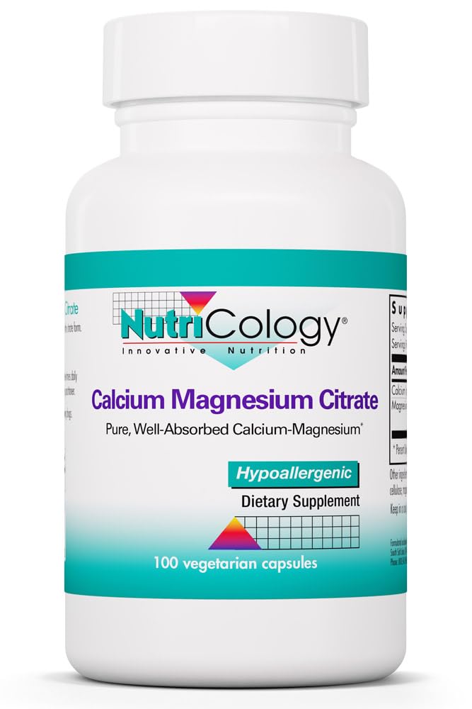 NutriCology Calcium Magnesium Citrate Equal Ratio, 100 Capsules