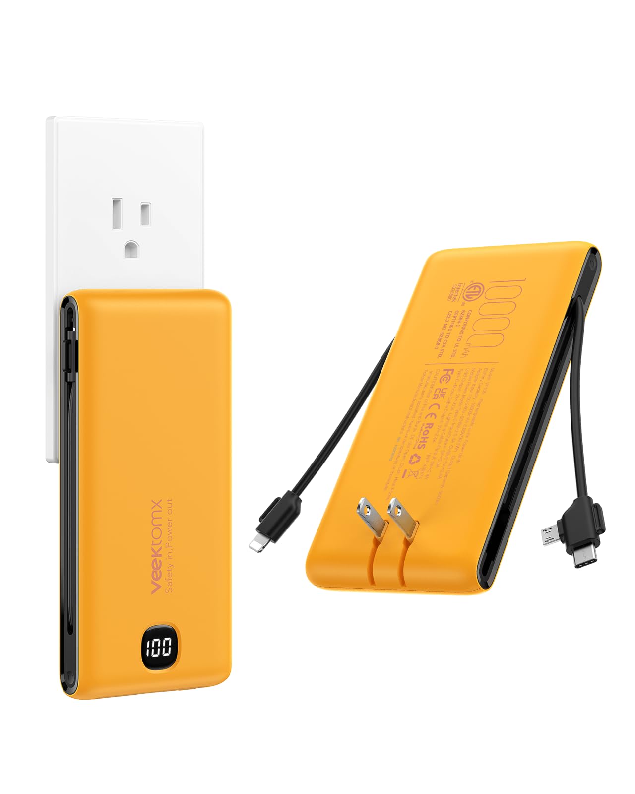 Amazon.com: VEEKTOMX Portable Charger with Built in Cables