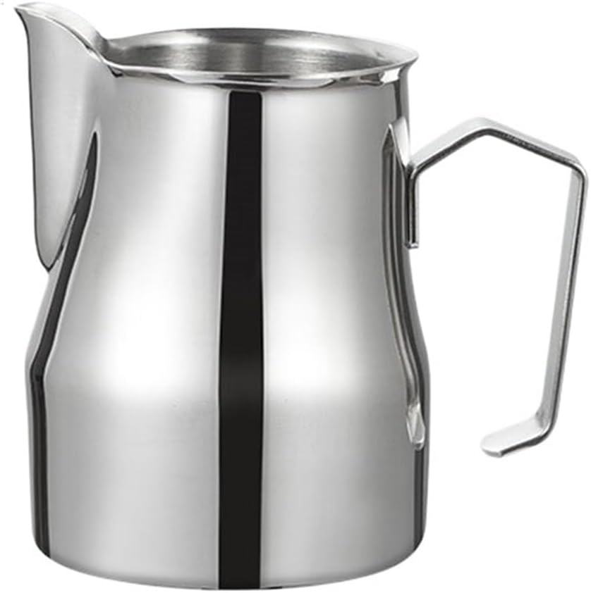 1pc Milk Frothing Pitcher, Stainless Steel Frother Cup with Scale for Steaming Latte Art Cappuccino Coffee Esp(Silver-350ml)