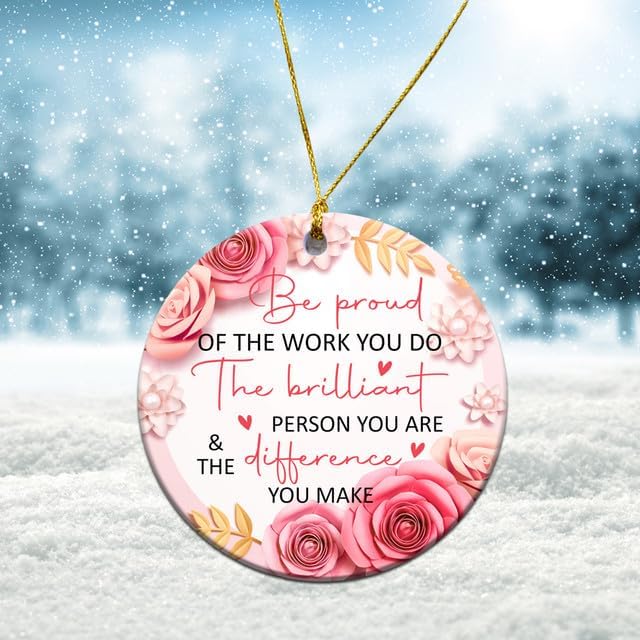 Miniatura 2 de Adorno colgante de cerámica con texto en inglés "Best Worker Proud of The Work You Do Worship" para mujeres y hombres, regalo de agradecimiento para
