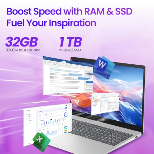 Image of HP 15.6 inch Touchscreen Laptop Computer for Student & Business- Intel 13th Core i3‑1315U (Up to 4.5GHz), 32GB RAM, 1TB SSD, Windows 11 Pro, Anti-Glare, Copilot AI, Wi‑Fi 6, Bluetooth 5.3, w /Accessories