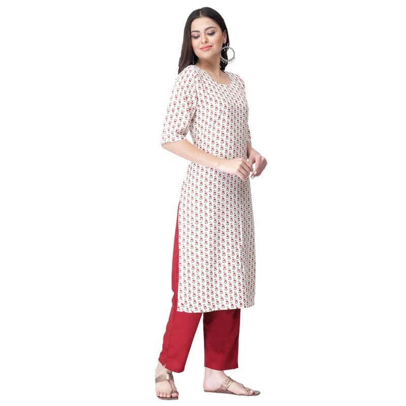 Image of Pinkmint Women's Crepe Striped Regular Kurta