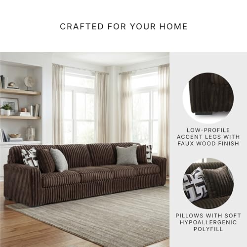 Image of Signature Design by Ashley Midnight-Madness Contemporary Symmetrical 2-Piece Sectional with Reversible Seat Cushion, Dark Brown