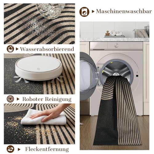 TUKDAK Weben Teppich Läufer Flur rutschfest 80x200cm, Waschbar Küchenteppich, Flurläufer Modern, Teppichläufer, Küchenläufer, Flur Teppich… – Ansicht 4