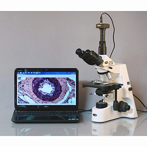 Amscope T690C-9M Digital Trinocular Compound Microscope, 40X-2500X Magnification, Wh10X And Wh25X Super-Widefield Eyepieces, Infinity Objectives, Brightfield, Kohler Condenser, Double-Layer Mechanical Stage, Includes 9Mp Camera With Reduction Lens And Software #TOP5