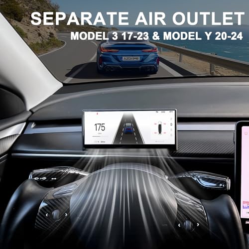 Image of Tlyard 8.9 inch Heads Up Display for Tesla Model Y 2020-2024 Model 3 2017-2023, 2.5D HD Thin CarPlay & Android Auto OTA Updates, No Block AC Vent Sync Autopilot Data with Front Camera