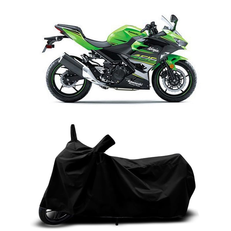 Image of DUFFEL-All Two Wheeler Bike /Scooty Body Cover Used for Kawasaki Ninja 400 Heat Protectio /Water Resistance /UV-Rays /Birds Dropping /Scratchproof /Dust Proof /Waterproof All Variants [Black]