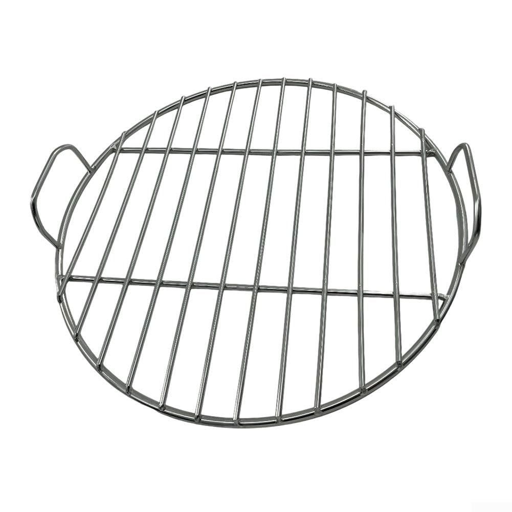 Griglia rotonda in acciaio inox con manico per barbecue a carbone 7432 e 57 cm, diametro 45 cm, compatibile con braciere 1241304 e 57-60 cm (55 cm)