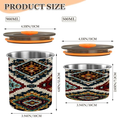 Contenedor de Café con Diseño Étnico 900ml Acero Inoxidable miniatura 2