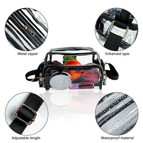 Clear Stadium Messenger Bag for women, PVC Shoulder Purse with Adjustable Strap, clear crossbody bags for Concerts3