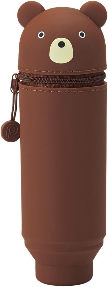 LIHIT LAB. PuniLabo Stand Up Pen Case (Pen Holder), Bear, 2.4" x 7.8" (A7712-1)