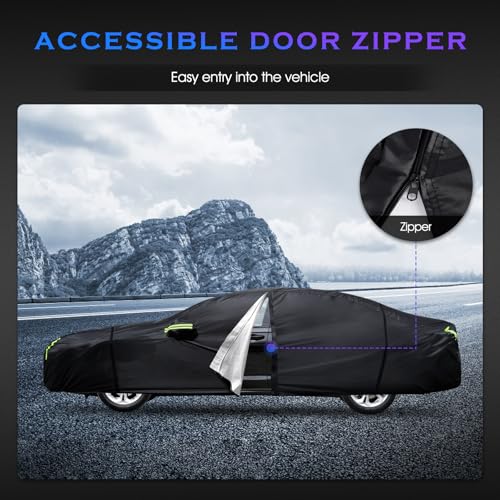 Image of Car Cover Custom Fit for Honda Accord 2001-2025,Toyota Camry 1996-2025,6 Layers Truck Cover Waterproof All Weather for Automobiles,Outdoor Full Exterior Cover,Rain, Sun, Wind Protection,Black