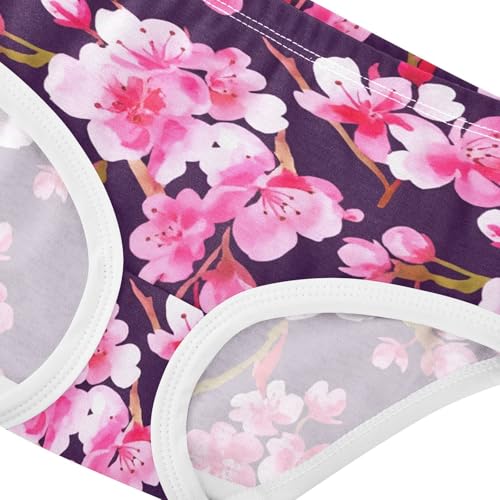 Florals Girls Underwear Toddlers 2t Cotton Panties Little Girl Pink Cherry Blossom Flowers Briefs Kids Undies4