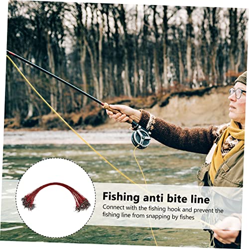 100PCS Cable líder para pesca con giratorio rojo miniatura 6