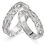 BYTHESEA ハワイアンジュエリー ペアリング 刻印無料 誕生石入れ可（有料・別途購入） シルバー925 指輪 2個セット 【1個目：2号】【2個目：1号】 SR301P カップル