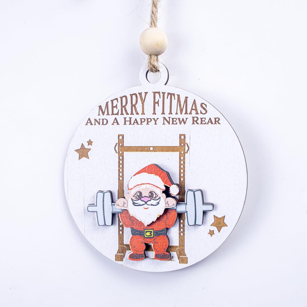 Amazon.com: Wooden Christmas Ornaments, Funny Gym Christmas Ornaments ...