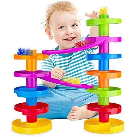 WEofferwhatYOUwant Ball Drop Educational Toy with Bridge - Advanced Spiral Swirl Ball Ramp Activity Playset for Toddlers Cover
