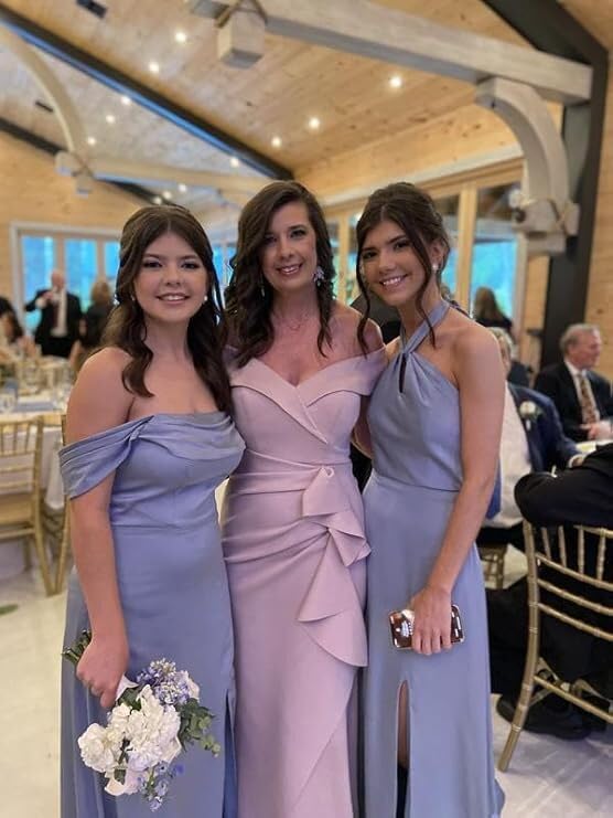 IIF Satin Mother of The Bride Dresses 2025 Off Shoulder Mermaid Long Formal Evening Party Gown IIF1714