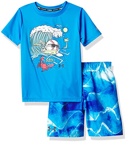 Under Armour Boys' Swim Trunks, Blue Circuit, 5