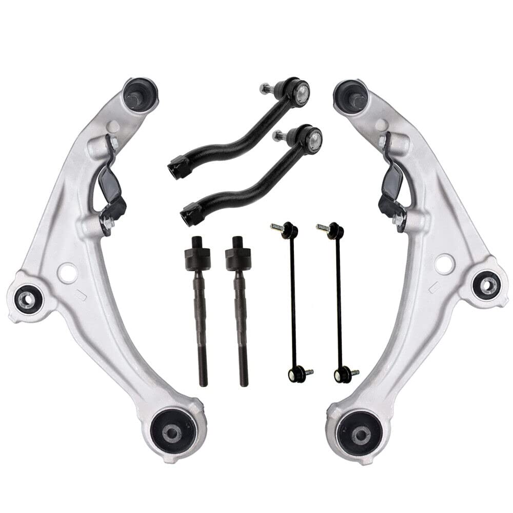 8PC Front Lower Control Arms Ball Joints Sway Bars Tie Rods Replacement for 2007-2012 Nissan Altima 2013 Altima Coupe ONLY