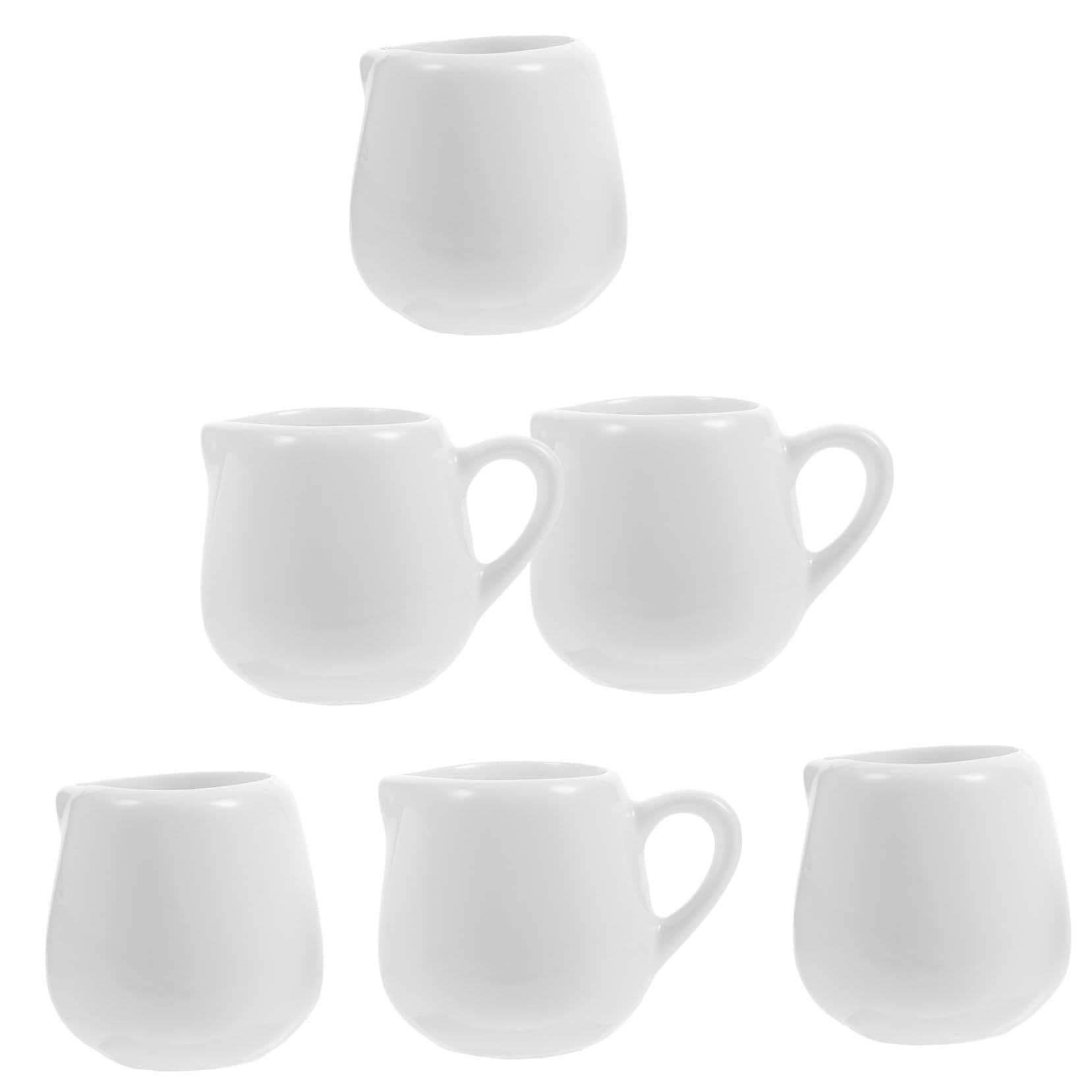 OKUMEYR 6pcs Ceramic Sauce Jugs Handles Milk Jugs for Coffee Tea Frothing Stylish Decorative Milk Containers