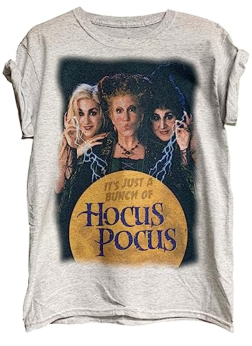 Anbech Womens Hocus Pocus Halloween T-Shirt Sanderson Sisters Print Classic Movie Tee Tops