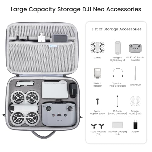 Skyreat Neo Case, Portable PU Leather Storage Neo Shoulder Bag for DJI Neo Fly More Combo Drone and RC-N3 Remote Controller Accessories by Skyreat - Image 3