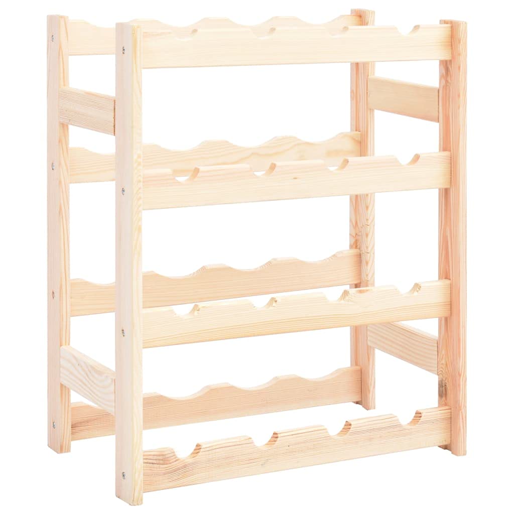 Botellero de madera de pino, 43 x 25 x 54 cm, 16 botellas, moderno y estrecho para salón, cocina, pasillo y sótano