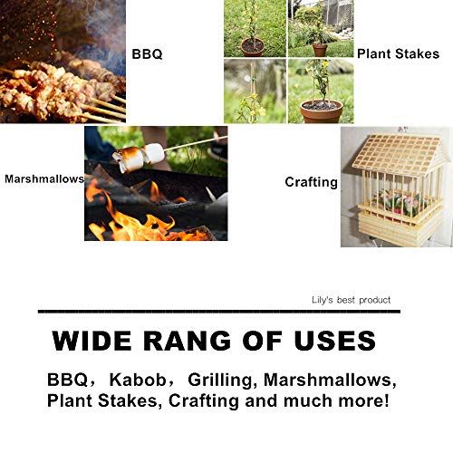 Image of HOPELF 16 inch Natural Bamboo Skewers Sticks for BBQ,Kabob,Grilling,Barbecue,Kitchen,Roasting,Marshmallows,Plant Stakes,Crafting.Φ:4mm, More Size Choices 6 inch /8 inch /10 inch /12 inch /14 inch /30 inch(100 PCS) (Pack of 3)