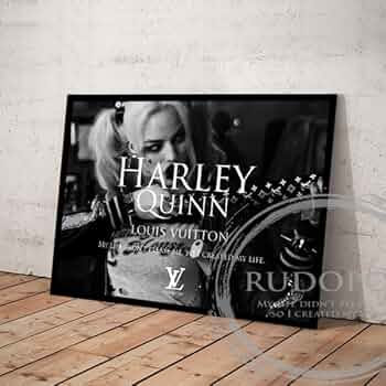 ハーレイ・クイン　フレーム付きBIGポスター Amazon.co.jp: ポスター/スチール写真 A4 パターン4 ハーレイ
