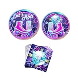 Blue Orchards Roller Skating Party Plates and Napkins (52 pieces for 20 Guests) - Roller Skating Party, 90s...