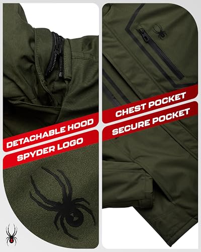 Image of Spyder Mens Ski Jacket - 3-in-1 System Snow Waterproof Winter Jackets for Men - Mens Snowboard Jacket with Detachable Hood