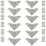 Aifeier ET Furniture Decorative Edge Cover Antique Metal Carved Corner Protector for Jewelry Box,Album,Book,Cabinet,Desk etc. 12pcs Silver
