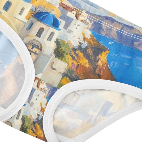 Vivid Oil Painting Santorini Toddler Girls's Underwear 2T 202c02324