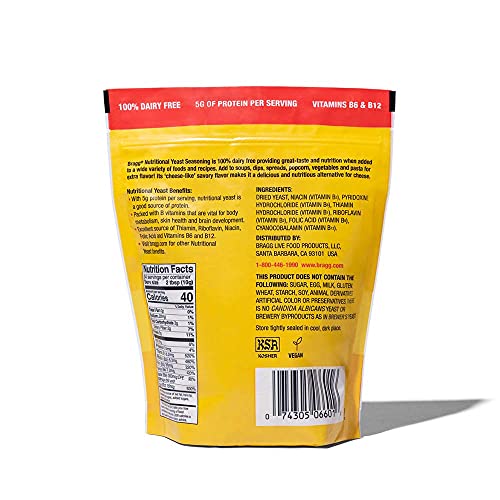 Bragg Premium Nutritional Yeast Seasoning - Vegan, Gluten Free – Good Source Of Protein & Vitamins – Nutritious Savory Parmesan Cheese Substitute (Original, 12 Ounce (Pack Of 1)) #TOP1