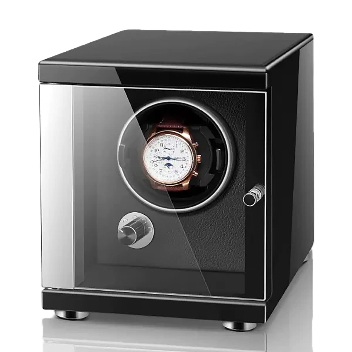 EHVYBDX Automatic Watch Winder Box for 1 2 4 6 Watches Flexible Pillow Wood Shell Piano Display Box with Quiet Motor Watch Storage Case