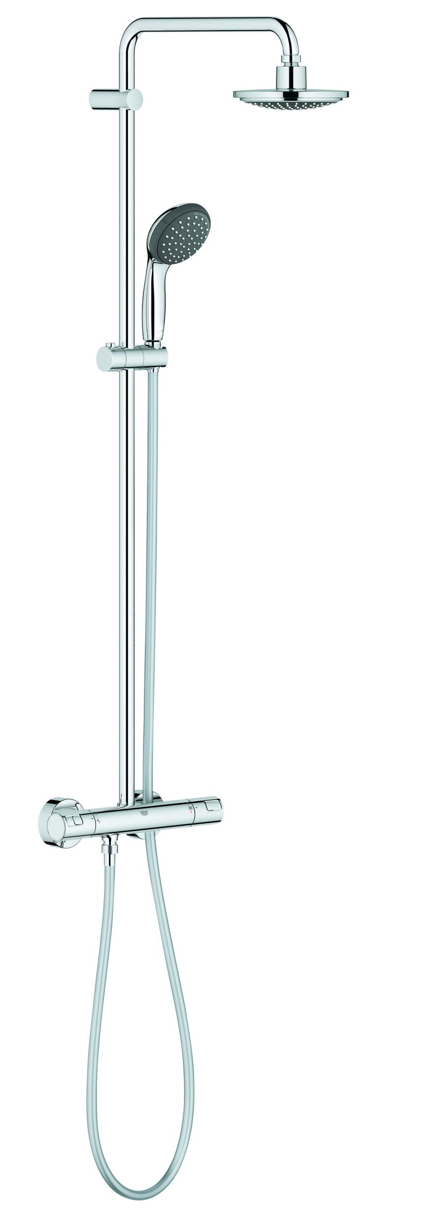 GROHE Vitalio Start 160 - Duschsystem mit Thermostatbatterie (wassersparend, Sicherheitssperre bei 38°C, Antikalk-System, Wandmontage), chrom, 27960000