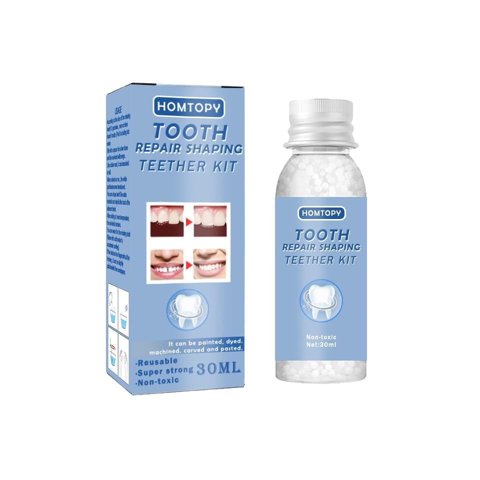 Tooth Repair Kit, 30ml Moldable Beads for Temporary Teeth Fixes, Teeth Gaps, Missing or Broken Teeth, Shaping Tools & Dental Filling Solution