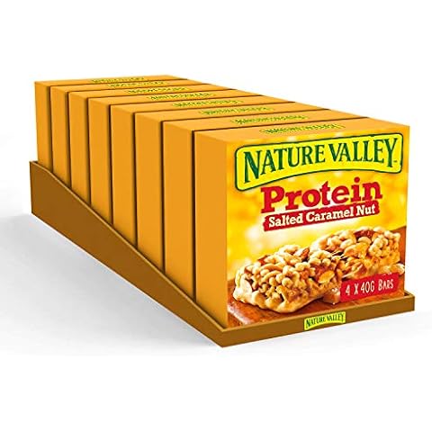 Nature Valley Protein Salted Caramel Nut Gluten Free Cereal Bars 4 x 40g (Pack of 8, total 32 Bars) Cover