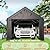 VIWAT Carport 12x20 FT Heavy Duty Carport Canopy with Enhanced Base & Side-Opening Door, Portable Garage for Pickup, Boats, Car and Truck, Black