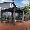 Backyard Discovery 20x9.5 Stonebridge Modern Black Steel Gazebo