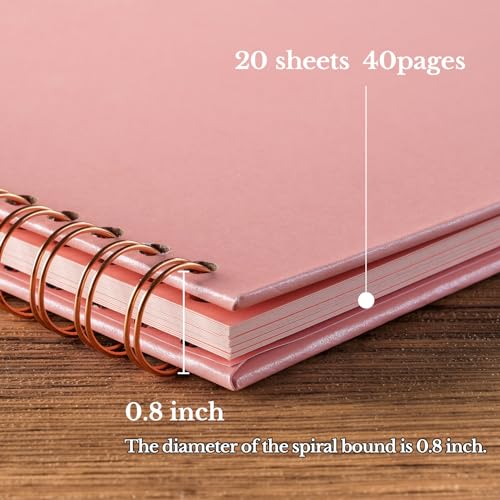 potricher 12 x 12 Inch DIY Scrapbook Album 40 Pages Hardcover Kraft Paper Scrap Book Photo Albums Memory Book for Wedding and Anniversary Family (Pink, 12 Inch) - 6